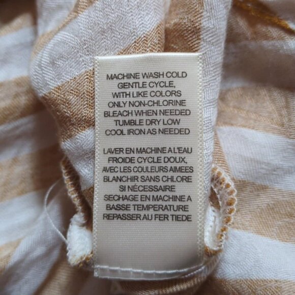 Love Fire Yellow Striped Dress Size Lg Rayon Flutter Sleeve Tank Summer Coastal - Picture 8 of 8